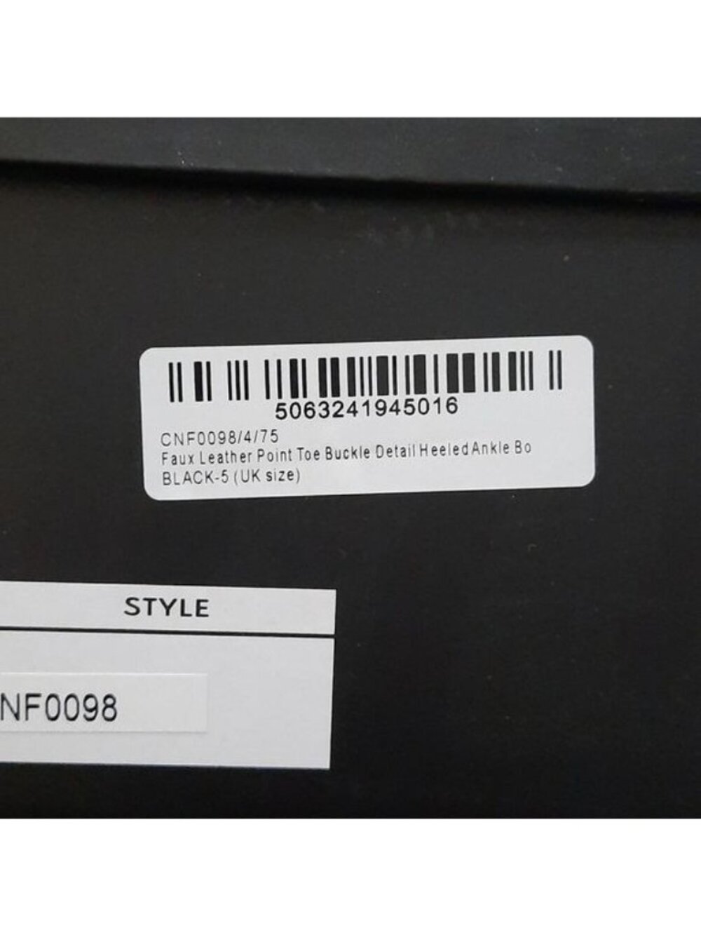 Pretty Little Thing NIB Black Faux Leather Pointed Toe Buckle 5 Inch Heel Boot 7 - Picture 8 of 9